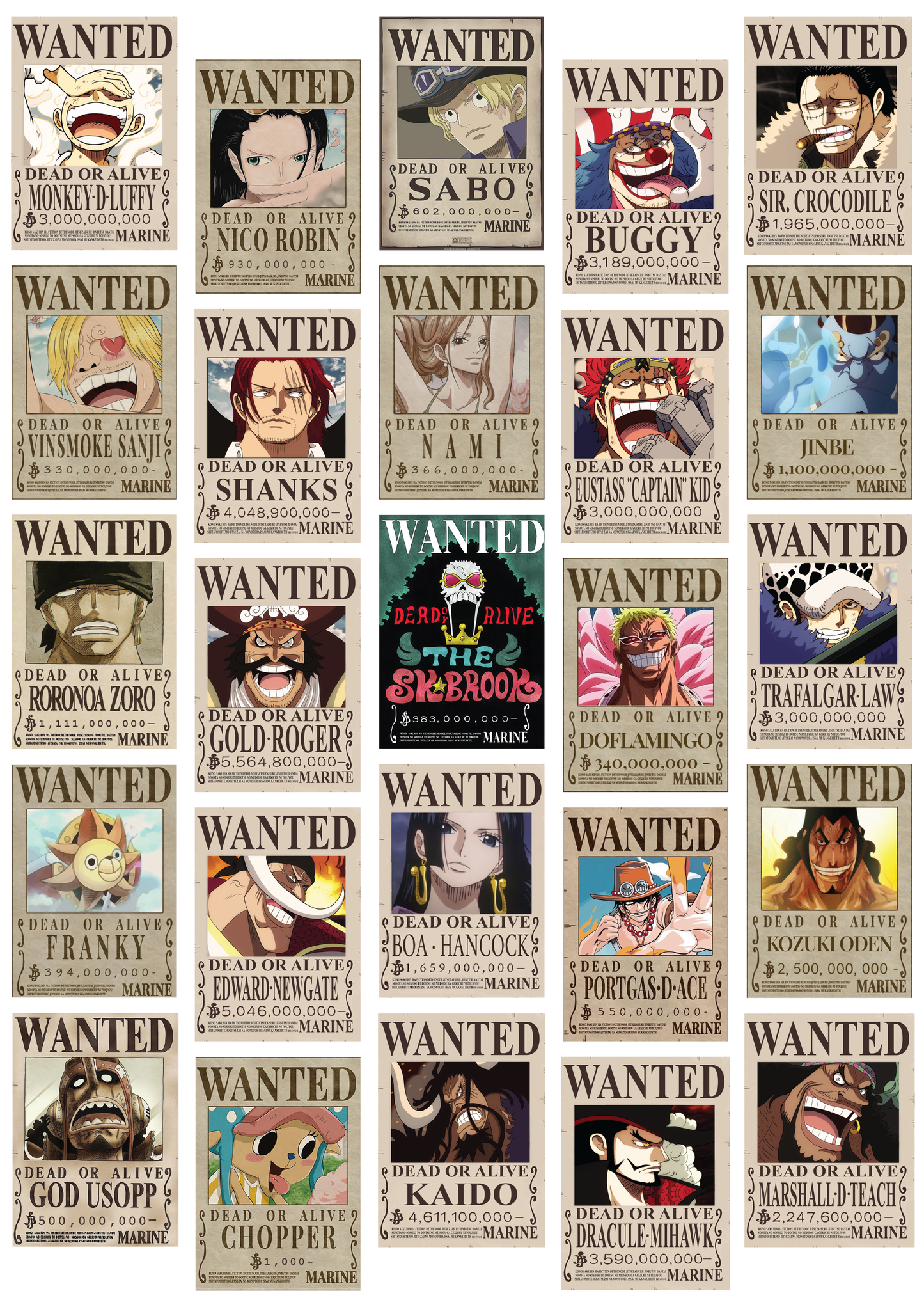 One Piece Bounty Wall Kit Collage