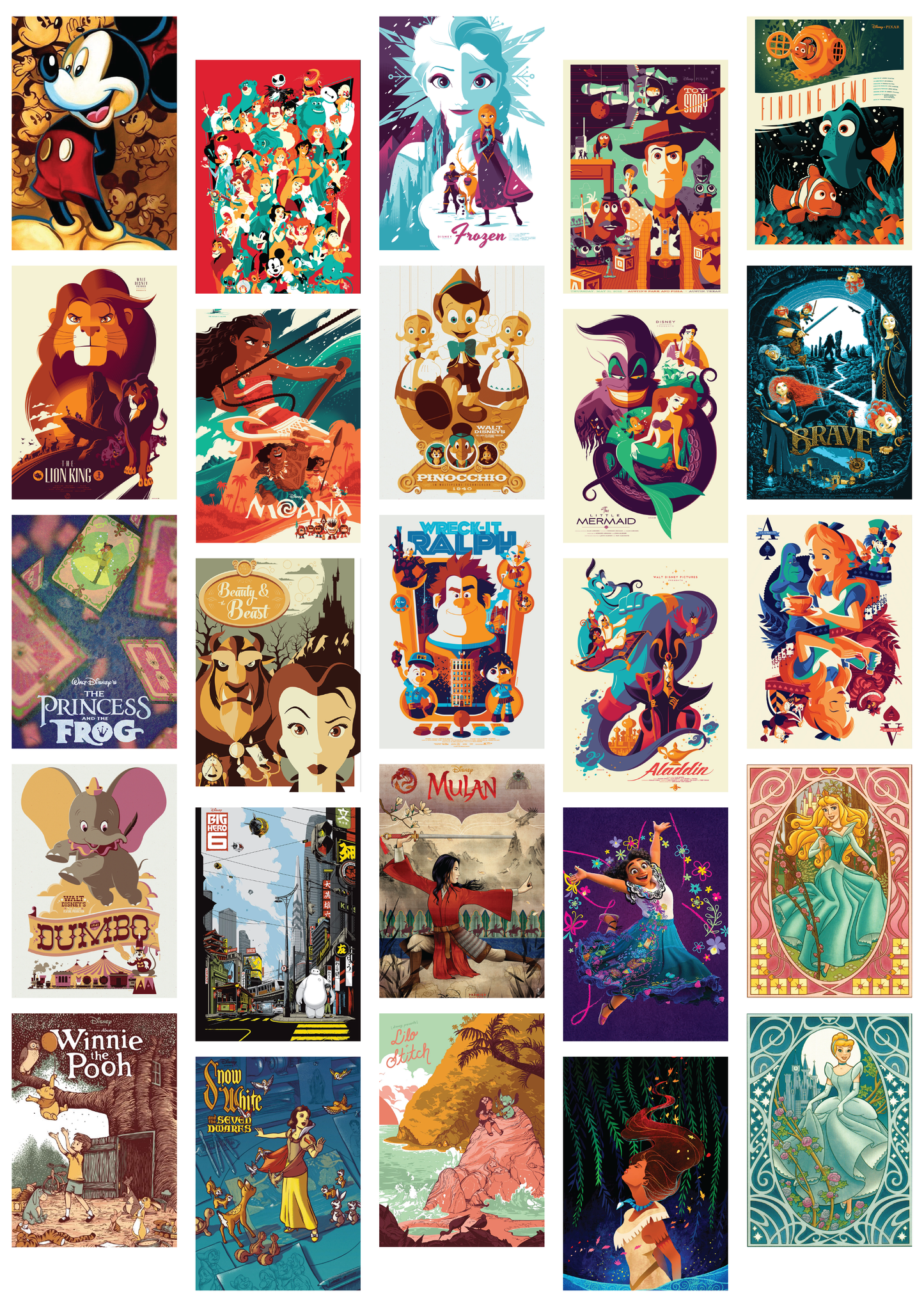 Disney Cartoons Wall Collage