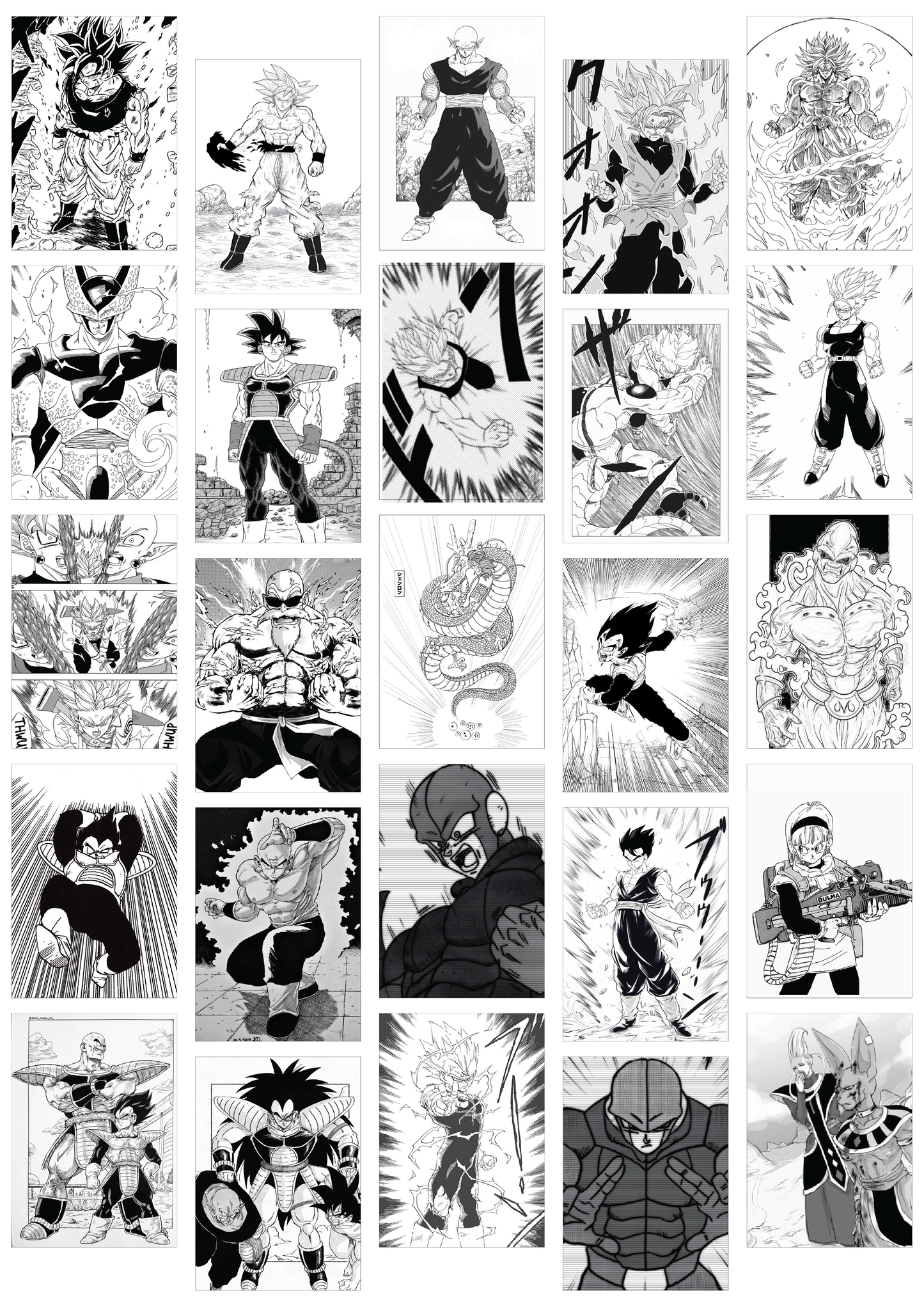 Dragon Ball Z Manga Wall Collage