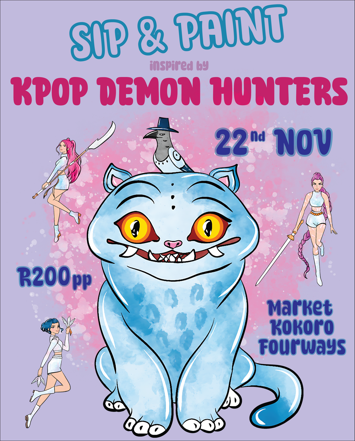 K-pop Demon Hunter Sip & Paint
