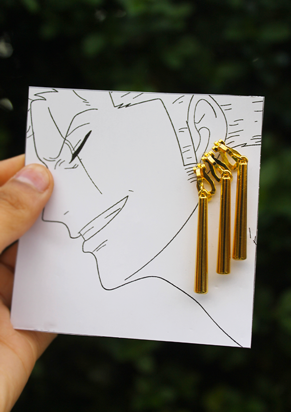 One Piece ClipOn Roronoa Zoro Earrings Craftsingh